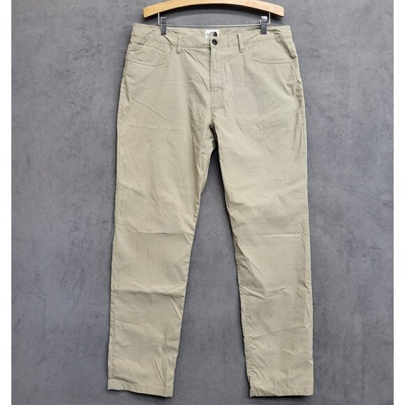 The‎ North Face Pants Mens Size 38x33 Khaki Canvas Outdoor Hiking Chino - Picture 1 of 7